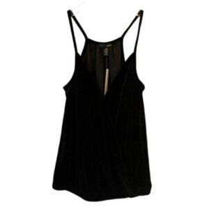 NWT Aqua | Women's Black Velvet Skinny Strap Top Size Medium